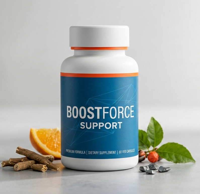 BoostForce Support — suplemento alimentar premium em embalagem elegante